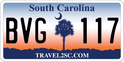 SC license plate BVG117