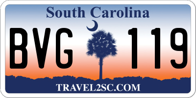 SC license plate BVG119