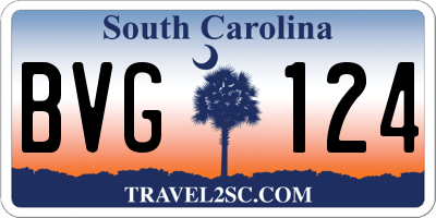 SC license plate BVG124