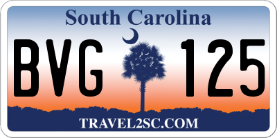 SC license plate BVG125