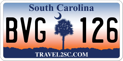 SC license plate BVG126