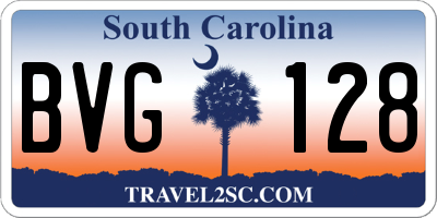 SC license plate BVG128