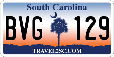 SC license plate BVG129