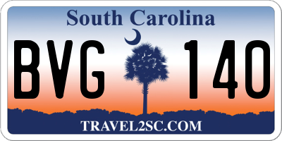 SC license plate BVG140