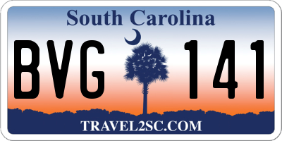 SC license plate BVG141