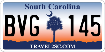 SC license plate BVG145