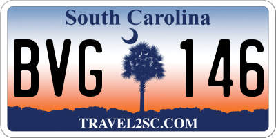 SC license plate BVG146