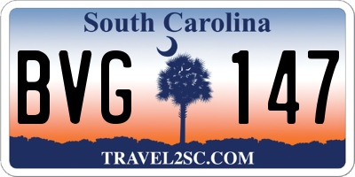 SC license plate BVG147
