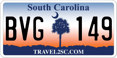SC license plate BVG149