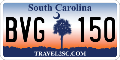 SC license plate BVG150