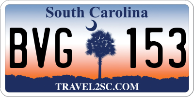 SC license plate BVG153