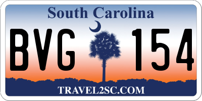 SC license plate BVG154