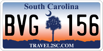 SC license plate BVG156
