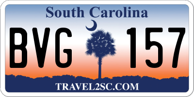 SC license plate BVG157