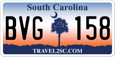 SC license plate BVG158