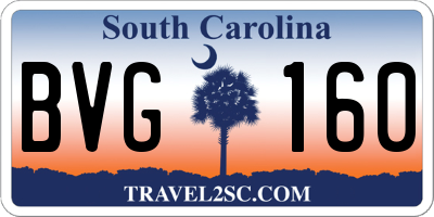 SC license plate BVG160