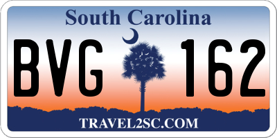 SC license plate BVG162