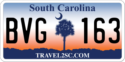 SC license plate BVG163
