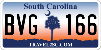 SC license plate BVG166