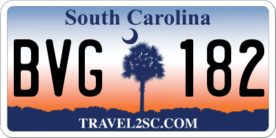 SC license plate BVG182
