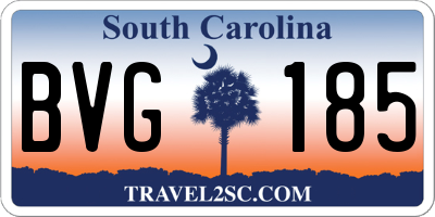SC license plate BVG185