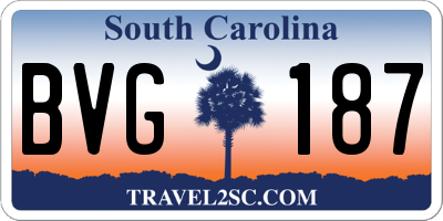 SC license plate BVG187
