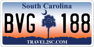 SC license plate BVG188
