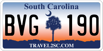 SC license plate BVG190