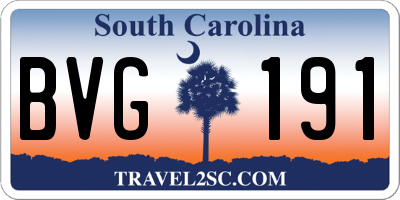 SC license plate BVG191