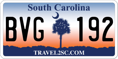 SC license plate BVG192