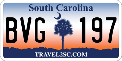SC license plate BVG197