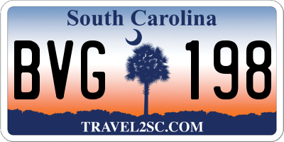 SC license plate BVG198