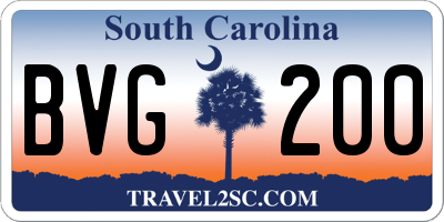 SC license plate BVG200