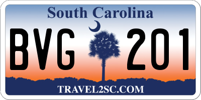 SC license plate BVG201