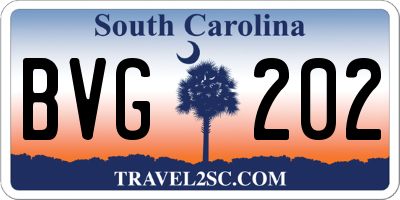 SC license plate BVG202