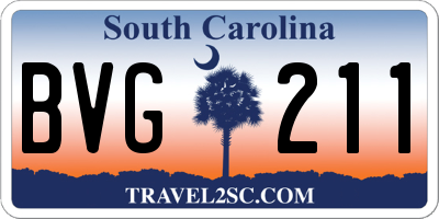 SC license plate BVG211