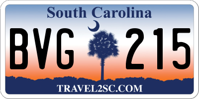 SC license plate BVG215
