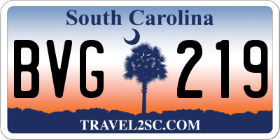 SC license plate BVG219