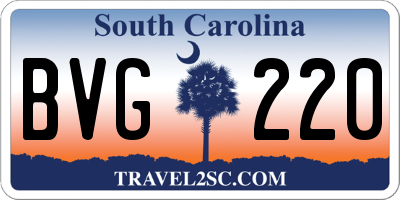 SC license plate BVG220