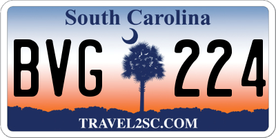 SC license plate BVG224