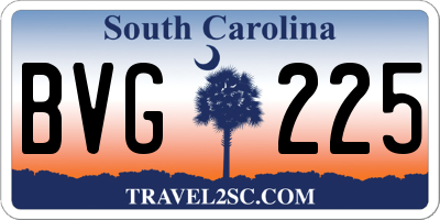 SC license plate BVG225
