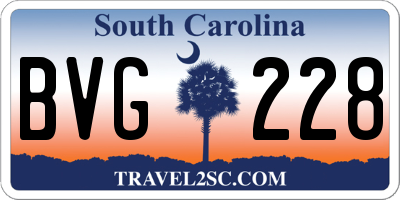 SC license plate BVG228