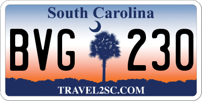 SC license plate BVG230
