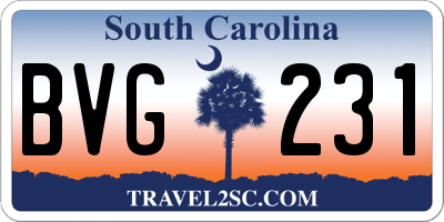 SC license plate BVG231