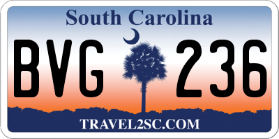 SC license plate BVG236