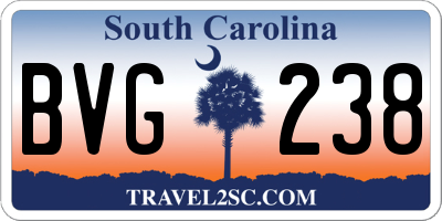 SC license plate BVG238