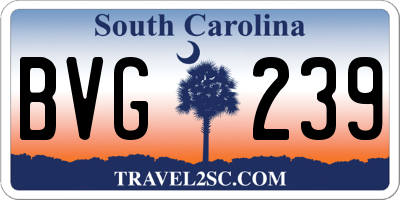SC license plate BVG239