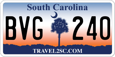 SC license plate BVG240