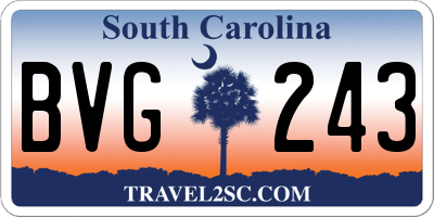 SC license plate BVG243