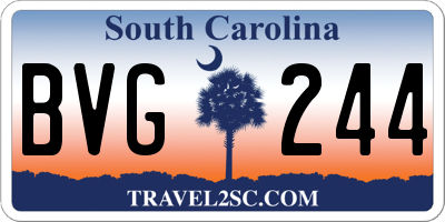 SC license plate BVG244